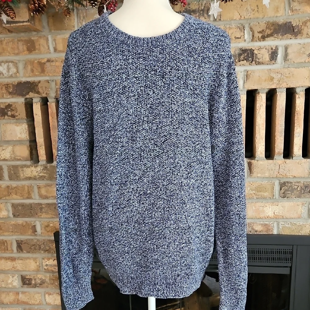 American Eagle Prep Fit 100% Cotton Sweater Navy And White Lg EUC Mens / Unisex